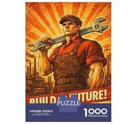 Rompecabezas De 1000 Piezas para Adolescentes Build for The Future Propaganda Rompecabezas para Adultos Juegos Familiares Difícil Difícil Cumpleaños Y Navidad 52x38cm/1000pcs