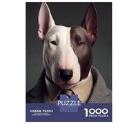 Rompecabezas De 1000 Piezas para Adolescentes Bull Terrier Suit Business Rompecabezas para Adultos Juguetes Antiestrés Difícil Difícil Desafiante De Completar 52x38cm/1000pcs