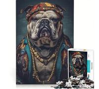 Rompecabezas de 1000 Piezas para Adolescentes Bulldog El Jefe, Juegos relajantes, Divertidos y con Humor, Juego de desafío único 50x75cm