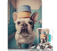 Rompecabezas de 1000 Piezas para Adolescentes: Bulldog francés Jugando con Papel higiénico Ideal para Adultos y Adolescentes Ideal para Aprender Juegos Familiares y fomentar el Amor en Pareja