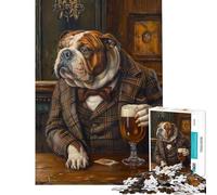 Rompecabezas de 1000 Piezas para Adolescentes Bulldog Irish Pub Rompecabezas para Adolescentes Juegos relajantes para divertirse en Familia Ayuda a ejercitar el Cerebro (Tamaño 38x52cm)