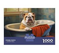 Rompecabezas De 1000 Piezas para Adolescentes Bulldog Loves Books Rompecabezas para Adultos Juguetes Antiestrés Regalos De Desafío Difícil para Amigos Y Familiares 52x38cm/1000pcs