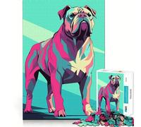 Rompecabezas de 1000 Piezas para Adolescentes Bulldog WPAP Sharp Cut Craft Cognitive Fun Play Idle Time Game Christmas Home Art (38x26cm)