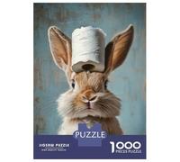 Rompecabezas De 1000 Piezas para Adolescentes Bunny with Toilet Paper Rompecabezas Juego De Ingenio Decoración De Pared Regalos De Cumpleaños Y Únicos 70x50cm/1000pcs