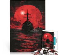 Rompecabezas de 1000 Piezas para Adolescentes Buque de Guerra Militar Rompecabezas Decoración de Pared cumpleaños y Navidad 75x50cm