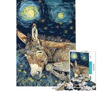 Rompecabezas de 1000 piezas para adolescentes Burro durmiendo bajo un cielo estrellado Rompecabezas para adultos Juguetes de bricolaje Oferta de carreras de velocidad Regalo ideal para toda la familia