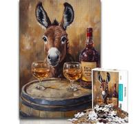 Rompecabezas de 1000 Piezas para Adolescentes: Burro en un Barril de Vino Juego de Preguntas Ideal para Regalar a Toda la Familia (tamaño 38x26cm)