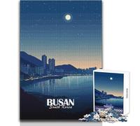 Rompecabezas de 1000 Piezas para Adolescentes, Busan, Corea del Sur, Paisaje Urbano Nocturno, diversión Familiar y Noche de Juegos, Juguetes antiestrés difíciles, tamaño 50x75cm