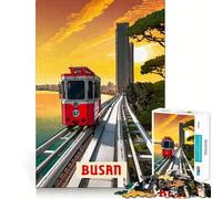 Rompecabezas de 1000 Piezas para Adolescentes Busan Sharp Cut Craft Cognitive Fun Play Idle Time Game Christmas Home Art (38x26cm)