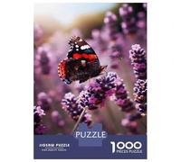 Rompecabezas De 1000 Piezas para Adolescentes Butterfly on Lavender Flower Rompecabezas para Adultos Juego Práctico Mejora La Memoria Regalo De Cumpleaños, Regalos, 70x50cm/1000pcs