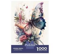 Rompecabezas De 1000 Piezas para Adolescentes Butterfly Watercolor Rompecabezas Juego Familiar Pero Divertido Y Humorístico Cumpleaños 52x38cm/1000pcs