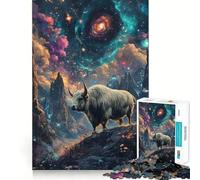 Rompecabezas de 1000 Piezas para Adolescentes Byson y la Naturaleza,neón cósmico,Juego de Ajuste, desafío Mental,Juguete,Momento de diversión Tranquila,Escena navideña,Arte (50x75cm)