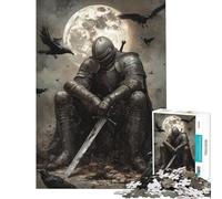 Rompecabezas de 1000 Piezas para Adolescentes Caballero a la luz de la Luna Juegos Divertidos y adictivos para Cultivar la Paciencia Regalos de cumpleaños Ideales para Parejas (tamaño 38x52cm)