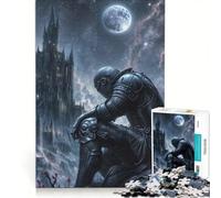 Rompecabezas de 1000 Piezas para Adolescentes Caballero bajo la Luna Llena, Juegos relajantes, desafío difícil, cumpleaños 50x75cm
