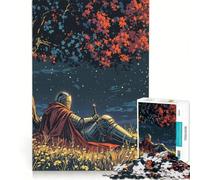 Rompecabezas de 1000 Piezas para Adolescentes Caballero bajo Las Estrellas, Juegos Divertidos, Entrena tu Cerebro y Tus Manos, Juego de desafío único 38x52cm