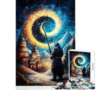 Rompecabezas de 1000 Piezas para Adolescentes Caballero bajo un Cielo Estrellado Juegos relajantes Regalos para Mujeres decoración del hogar Juguetes para cumpleaños y Navidad (50x75cm)