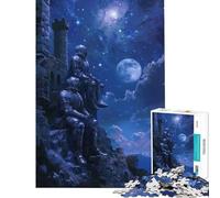 Rompecabezas de 1000 Piezas para Adolescentes Caballero con Luna Nocturna Juguetes adictivos para Cultivar la Paciencia y Relajarse Juego de Velocidad Manual Un Regalo estupendo (tamaño 50x75cm)