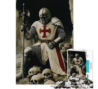 Rompecabezas de 1000 Piezas para Adolescentes Caballero Cruzado con Calaveras Divertidas Actividades en casa Un Reto difícil Juego práctico Apto para Mayores de 14 años 50x75cm