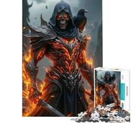 Rompecabezas de 1000 Piezas para Adolescentes Caballero de la Muerte con Cuervo Un Reto para completar Mejora la Memoria Juguetes DIY para Mayores de 14 años (38x52cm)