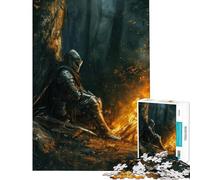 Rompecabezas de 1000 Piezas para Adolescentes Caballero descansando Junto a una Hoguera Ayuda a ejercitar el Cerebro Regalo de cumpleaños Juguete Decorativo para Pared para Mayores de 14 años 50x75cm