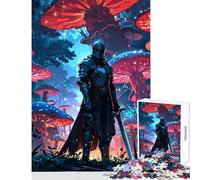 Rompecabezas de 1000 Piezas para Adolescentes: Caballero en el Bosque Encantado de Hongos Juguetes antiestrés Regalo para cumpleaños Juego Educativo Actividades Divertidas en casa Tamaño 38x52cm