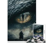 Rompecabezas de 1000 Piezas para Adolescentes Caballero Frente a Ojo de dragón Juguetes antiestrés Regalos para Mujeres y Hombres Juegos Familiares Interesante reducción del estrés tamaño 38x26cm