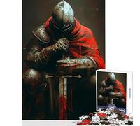 Rompecabezas de 1000 Piezas para Adolescentes Caballero meditación Juguetes antiestrés Regalos de Amigo Invisible Juego Imposible Ayuda a ejercitar el Cerebro tamaño 38x52cm