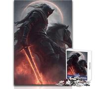 Rompecabezas de 1000 Piezas para Adolescentes: Caballero Oscuro a Caballo con espadaPerfecto para Relajarse, Disfrutar de un pasatiempo, Corte Limpio y consistenteTamaño del Juguete: 38x26cm