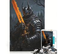 Rompecabezas de 1000 Piezas para Adolescentes: Caballero Oscuro con Espada llameante, Juego Educativo, Actividades Divertidas para Hacer en casa, fortalece el Amor Entre Parejas 38x26cm