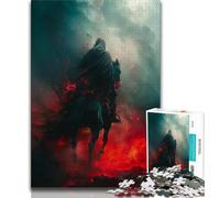 Rompecabezas de 1000 Piezas para Adolescentes Caballero Rojo Sangriento Juguete Educativo antiestrés Regalo para Amigos y Familiares 38x26cm