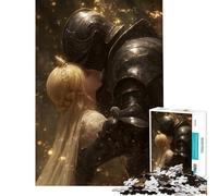 Rompecabezas de 1000 Piezas para Adolescentes Caballero y Princesa se abrazan Ideal para cumpleaños y Navidad Mejora la Memoria Juego Imposible Apto para Mayores de 14 años (38x52cm)