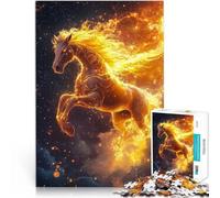 Rompecabezas de 1000 Piezas para Adolescentes Caballo de Fuego Kirin Juego de Preguntas con Piezas de Formas aleatorias Que se entrelazan Completamente 52x38cm