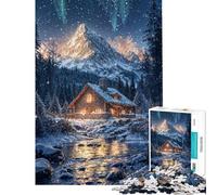 Rompecabezas de 1000 Piezas para Adolescentes Cabaña Nevada en Las montañas Rompecabezas para Adolescentes Juguete Decorativo para la Pared Ideal para Crear Recuerdos Regalos para Amigos y Familiares