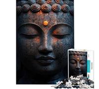 Rompecabezas de 1000 Piezas para Adolescentes Cabeza de Buda de Piedra Juguetes de Bricolaje para Adolescentes Tiempo Libre en casa interacción Entre Padres e Hijos (tamaño 38x52cm)