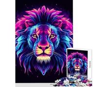 Rompecabezas de 1000 Piezas para Adolescentes Cabeza de león roja Juguetes antiestrés Grandes Regalos y Juguetes Juego de ingenio Entrena tu Cerebro y Tus Manos tamaño 50x75cm