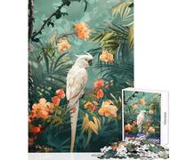 Rompecabezas de 1000 Piezas para Adolescentes cacatúa Blanca en un paraíso Tropical Juguete Decorativo de Pared Gran Regalo para Juegos educativos Cada Pieza es única - Tamaño 38x26cm