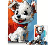 Rompecabezas de 1000 Piezas para Adolescentes Cachorro Alegre,Arte Limpio,Rompecabezas de lógica,Juego de Ocio,Regalo de cumpleaños (38x52cm)