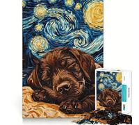 Rompecabezas de 1000 Piezas para Adolescentes Cachorro de Labrador marrón,Encaje, Arte,Juego de concentración Mental,Tiempo de Descanso,diversión, (38x52cm)