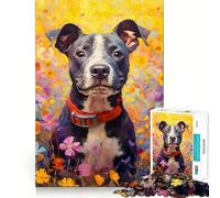 Rompecabezas de 1000 Piezas para Adolescentes Cachorro de Toro,Corte Suave,Arte,Juego Mental,Regalo,Tiempo de Juego Relajante,Navidad,Ocio,Arte (38x26cm)