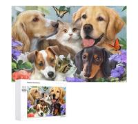 Rompecabezas de 1000 piezas para adolescentes, cachorros, gatitos, mariposas y flores, rompecabezas para adultos, juegos relajantes, mejora la memoria, regalos para amigos y familiares, 1000 piezas