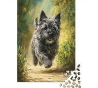 Rompecabezas De 1000 Piezas para Adolescentes Cairn Terrier Painting Art Print Rompecabezas para Adolescentes Juegos Relajantes Decoración Juego Desafiante Regalos 38x26cm/1000pcs