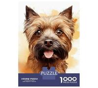 Rompecabezas De 1000 Piezas para Adolescentes Cairn Terrier Watercolor Portrait Rompecabezas para Adultos Juegos Relajantes Vacaciones En Casa Matar El Tiempo 52x38cm/1000pcs