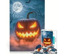 Rompecabezas de 1000 Piezas para Adolescentes Calabaza de Halloween en un Cementerio, Juguetes para armar, Mejora la Memoria, con Piezas de Formas aleatorias Que encajan Perfectamente 38x52cm