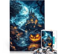 Rompecabezas de 1000 Piezas para Adolescentes Calabaza Espeluznante de fantasía Difícil Difícil Regalos de cumpleaños, Regalos, Arte Mural 38x26cm