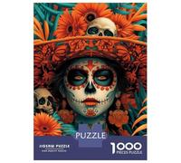 Rompecabezas De 1000 Piezas para Adolescentes Calavera Catrina Rompecabezas para Adolescentes Juego De Ingenio Decoración De Pared Difícil Y Desafiante 38x26cm/1000pcs