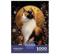 Rompecabezas De 1000 Piezas para Adolescentes Calico Cat in Floral Golden Aura Rompecabezas para Adultos Juegos Familiares Corte De Precisión Regalos Y Cumpleaños Únicos 38x26cm/1000pcs