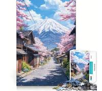 Rompecabezas de 1000 Piezas para Adolescentes Calle de cerezos en Flor en Japón Juego artístico de Ajuste concentrarse y Relajarse Ocio (50x75cm)
