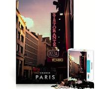Rompecabezas de 1000 Piezas para Adolescentes Calle de la Ciudad de París,Arte de Bordes precisos,Actividad para desarrollar la Mente,Juego para Pasar un rato Agradable,Regalo de cumpleaños (38x26cm)