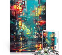 Rompecabezas de 1000 Piezas para Adolescentes Calle de Las Noches de Tokio Difícil Difícil Toda la Familia. 38x26cm