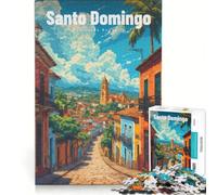 Rompecabezas de 1000 Piezas para Adolescentes: Calles Minimalistas de la Zona Colonial, decoración de Pared de Juguete, Mejora la Memoria, cumpleaños y Navidad 38x26cm